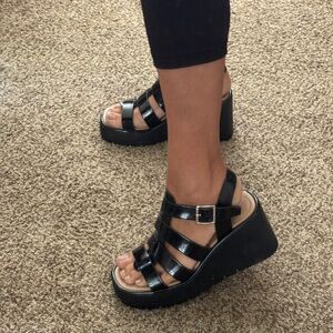 Women's Black Platform Sandals